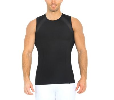 Men Mesh Panel Sleeveless Crewneck