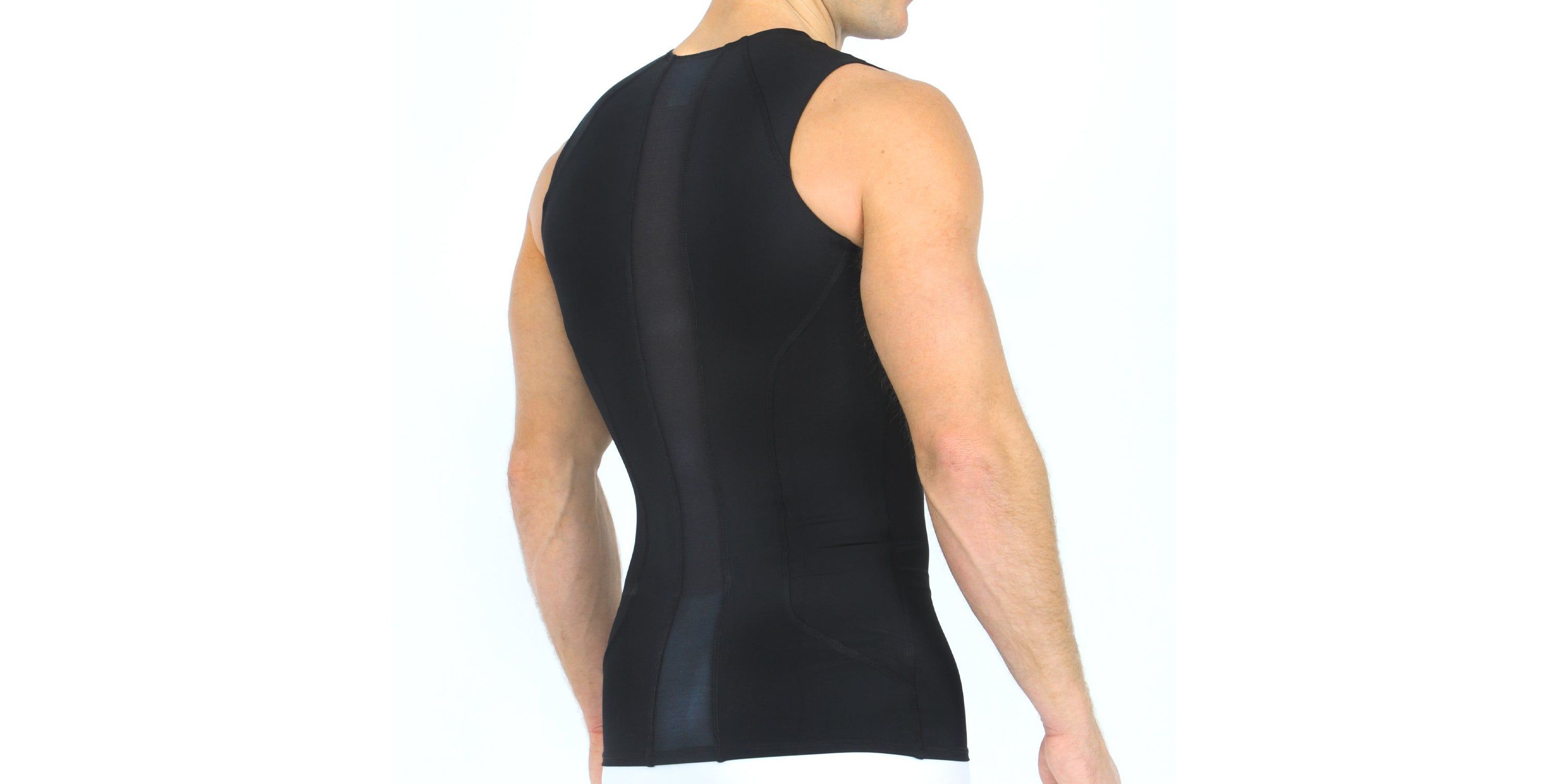 Men Mesh Panel Sleeveless Crewneck
