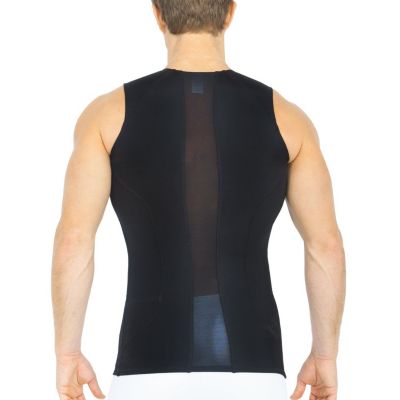 Men Mesh Panel Sleeveless Crewneck