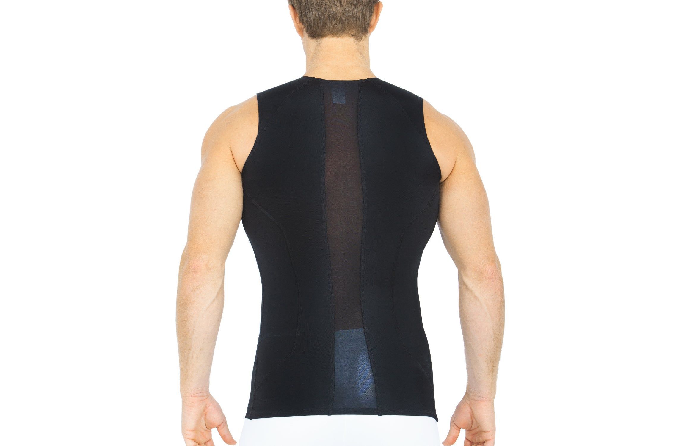 Men Mesh Panel Sleeveless Crewneck