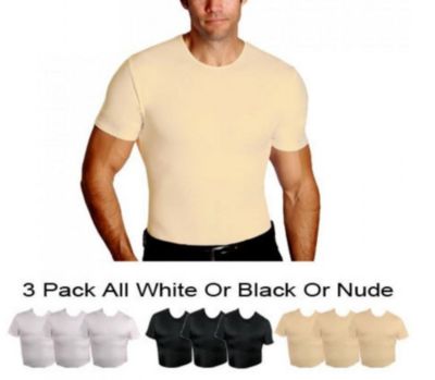 Insta Slim Men's Big & Tall 3-Pack Compression Short Sleeve Crewnecks, 4XL