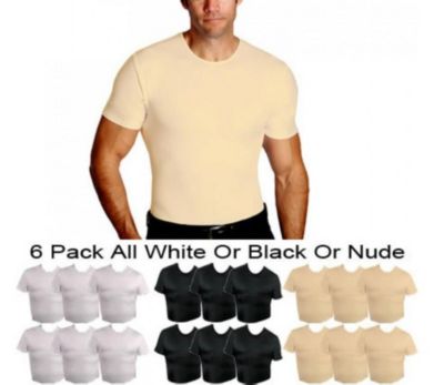 Insta Slim Men's 6-Pack Compression Short Sleeve Crewnecks