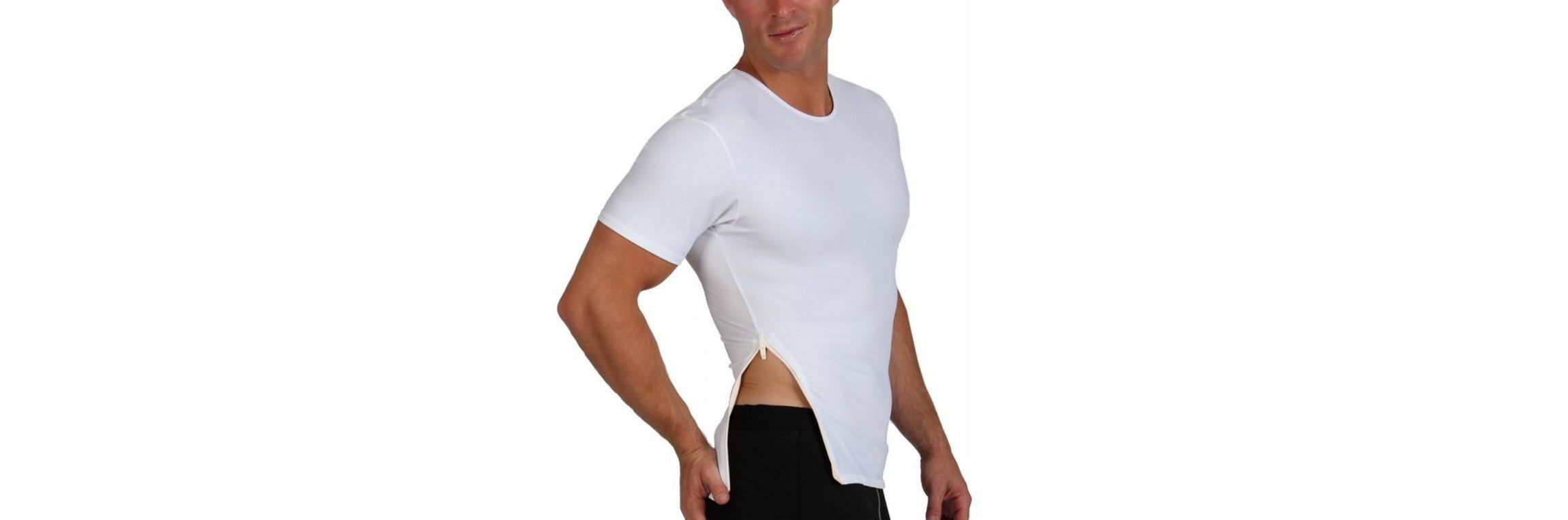 Men Compression Side Zip Crewneck