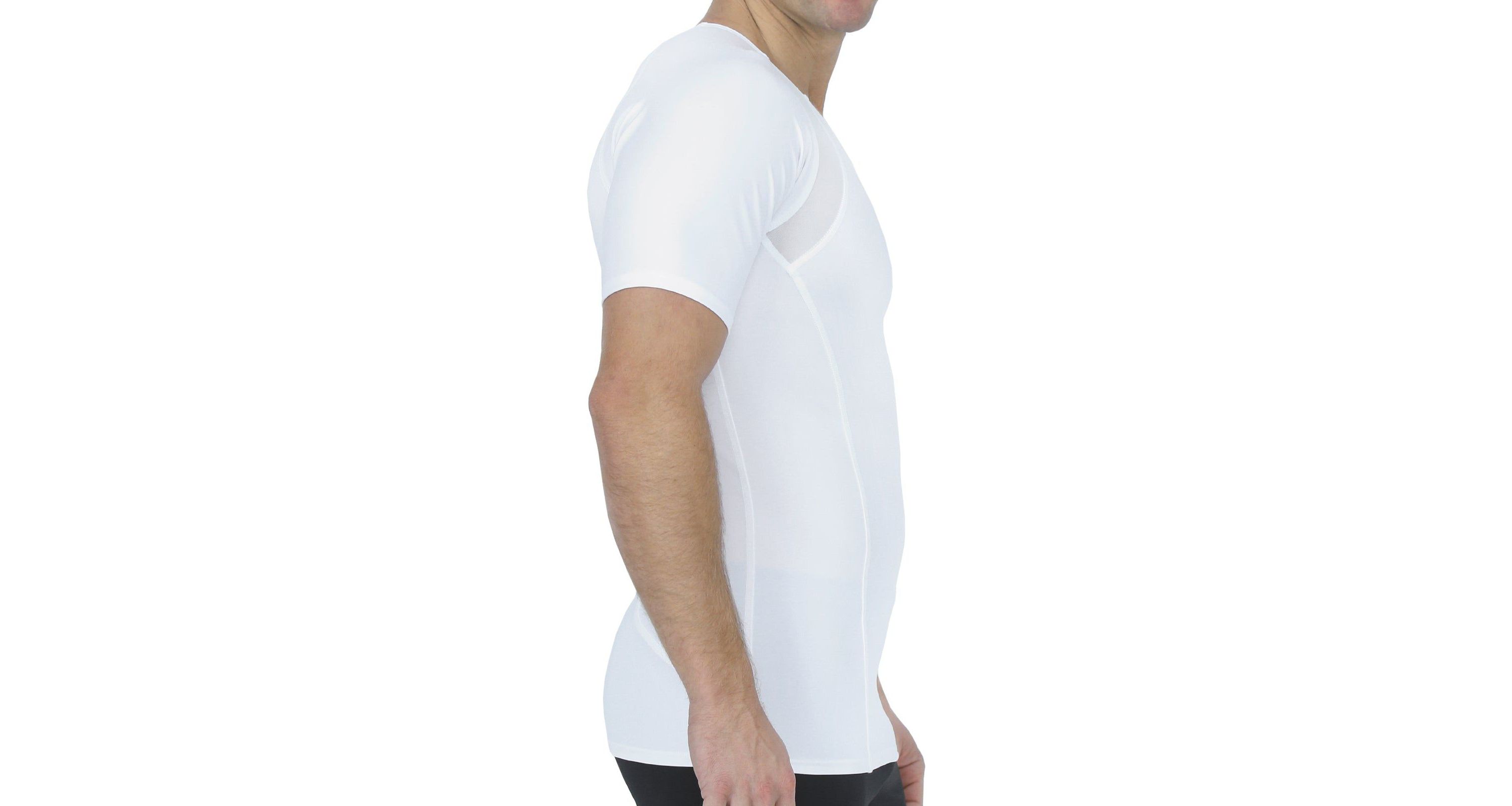 Men Mesh Panel Short Sleeve Crewneck
