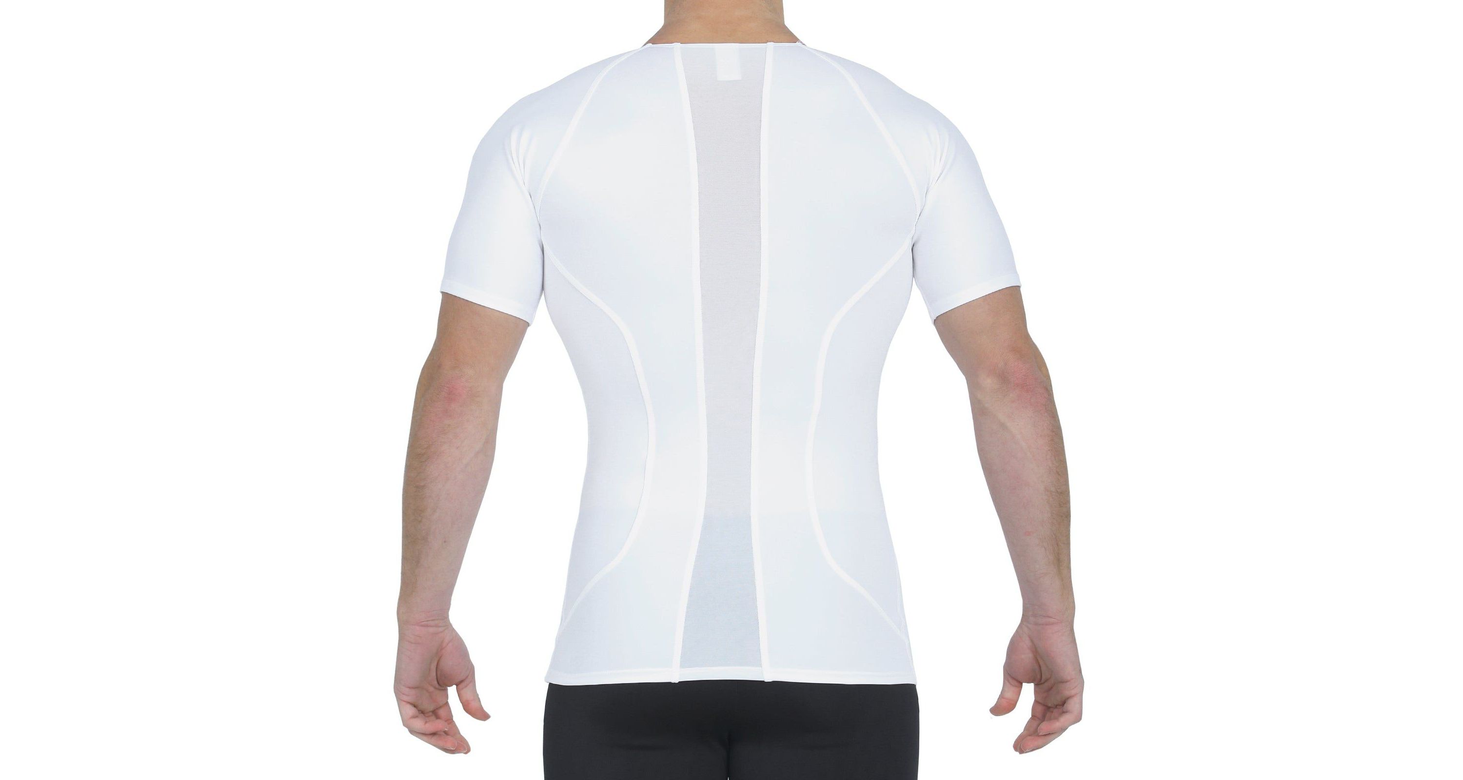 Men Mesh Panel Short Sleeve Crewneck