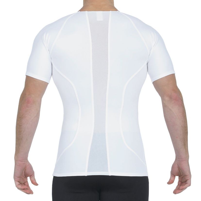 Men Mesh Panel Short Sleeve Crewneck