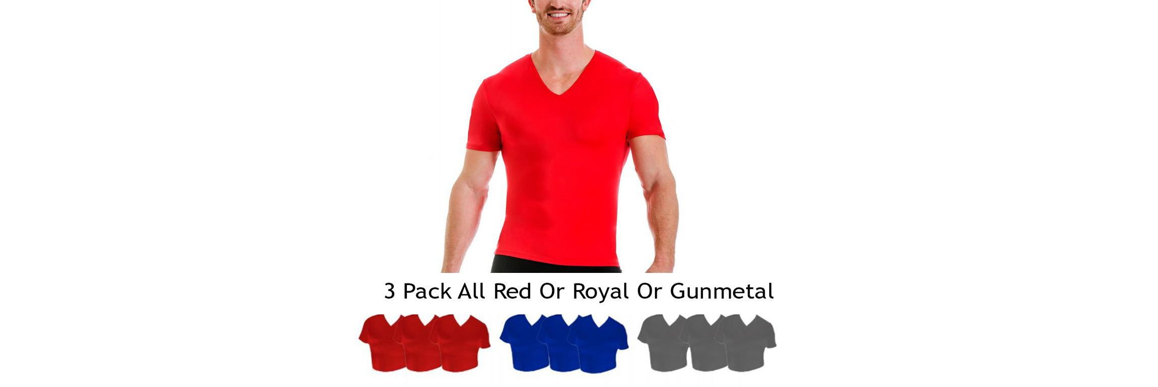 Big & Tall 3-Pack Activewear Short Sleeve V-Necks