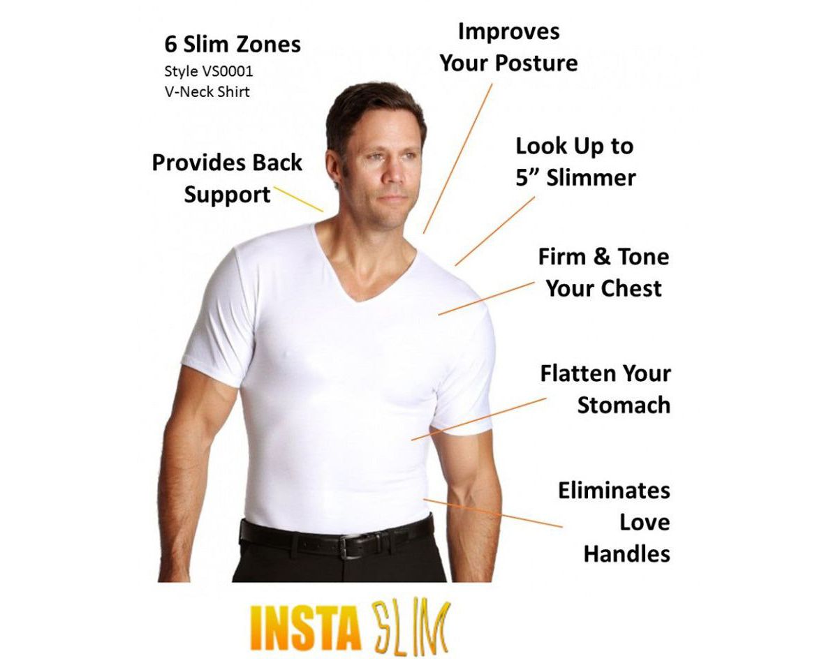 Big & Tall Men Compression Short Sleeve V-Neck