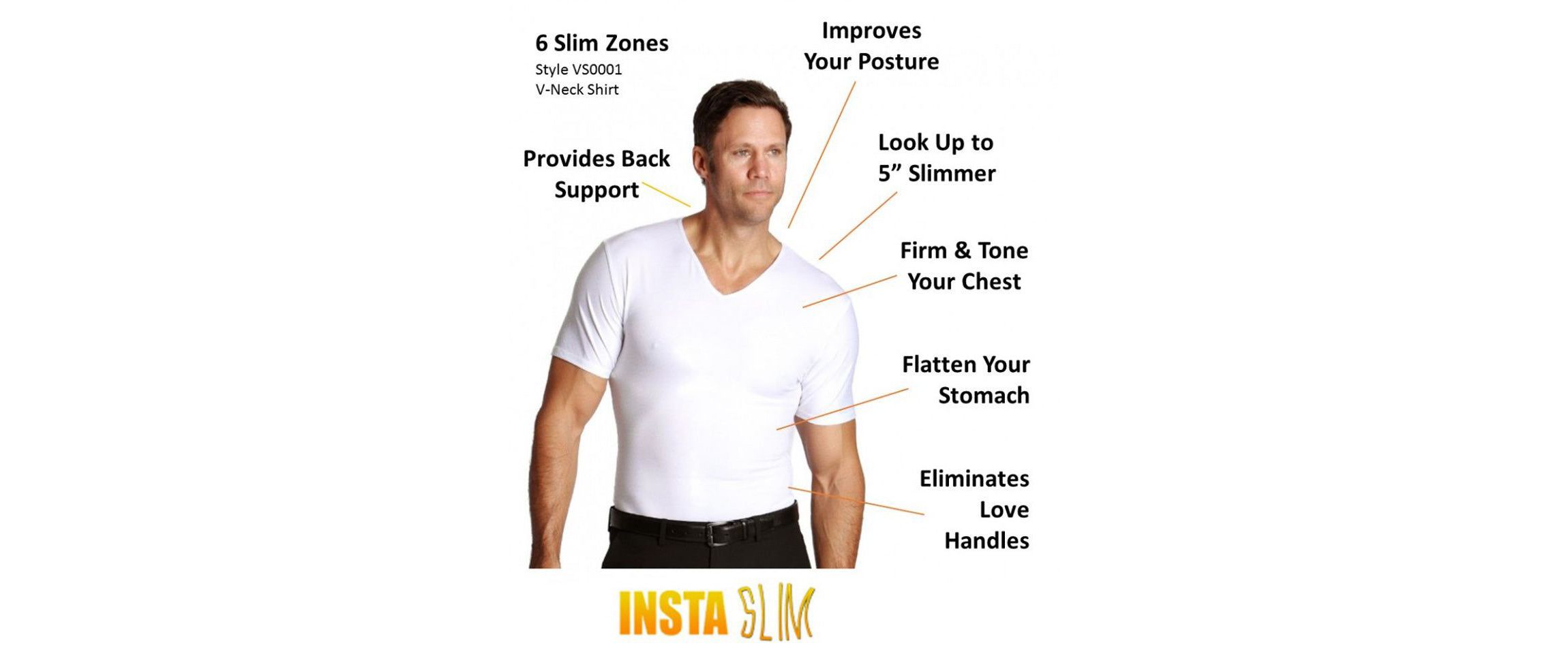 Big & Tall Men Compression Short Sleeve V-Neck