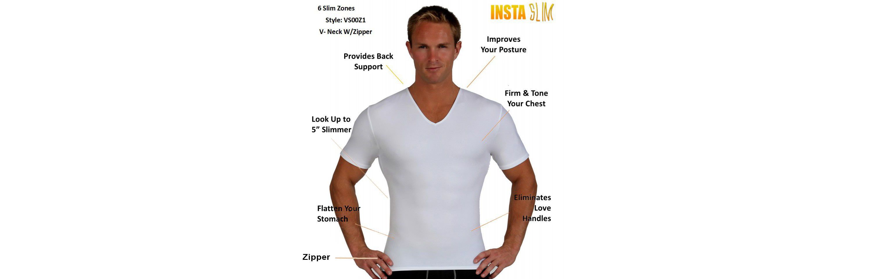 Men Side Zip Short Sleeve V-Neck