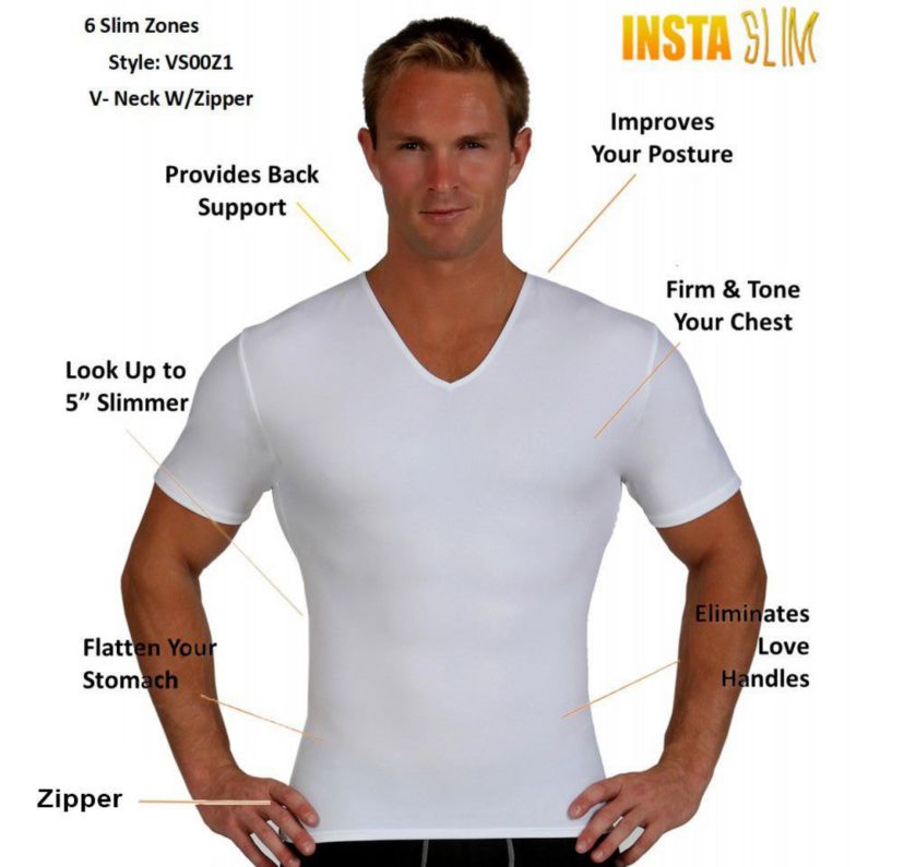 Men Side Zip Short Sleeve V-Neck