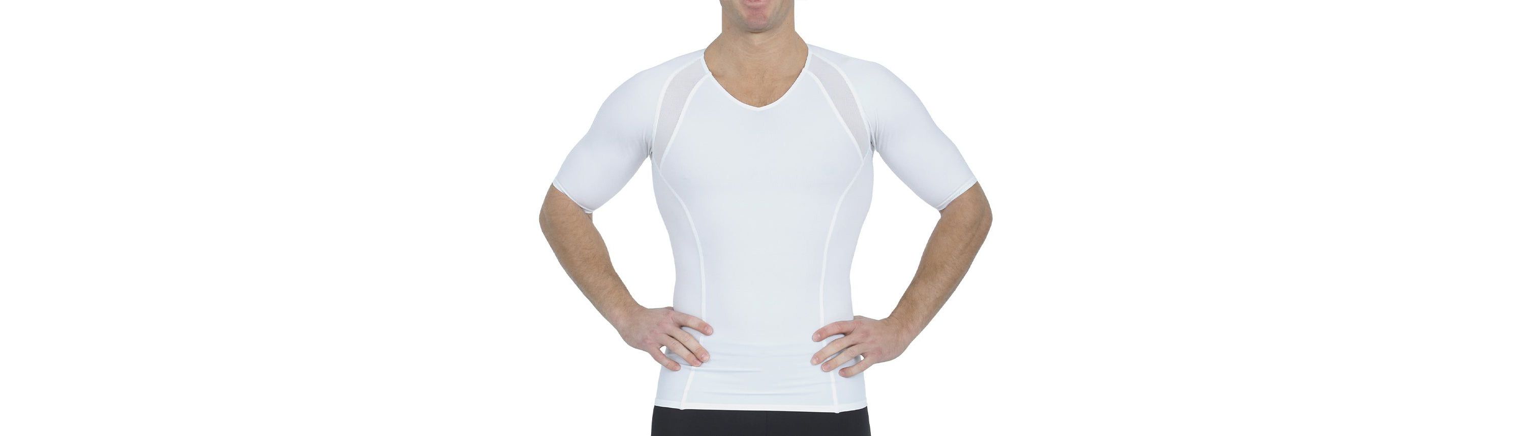 Men Mesh Panel Short Sleeve V-neck