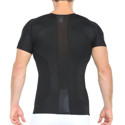 Men Mesh Panel Short Sleeve V-neck