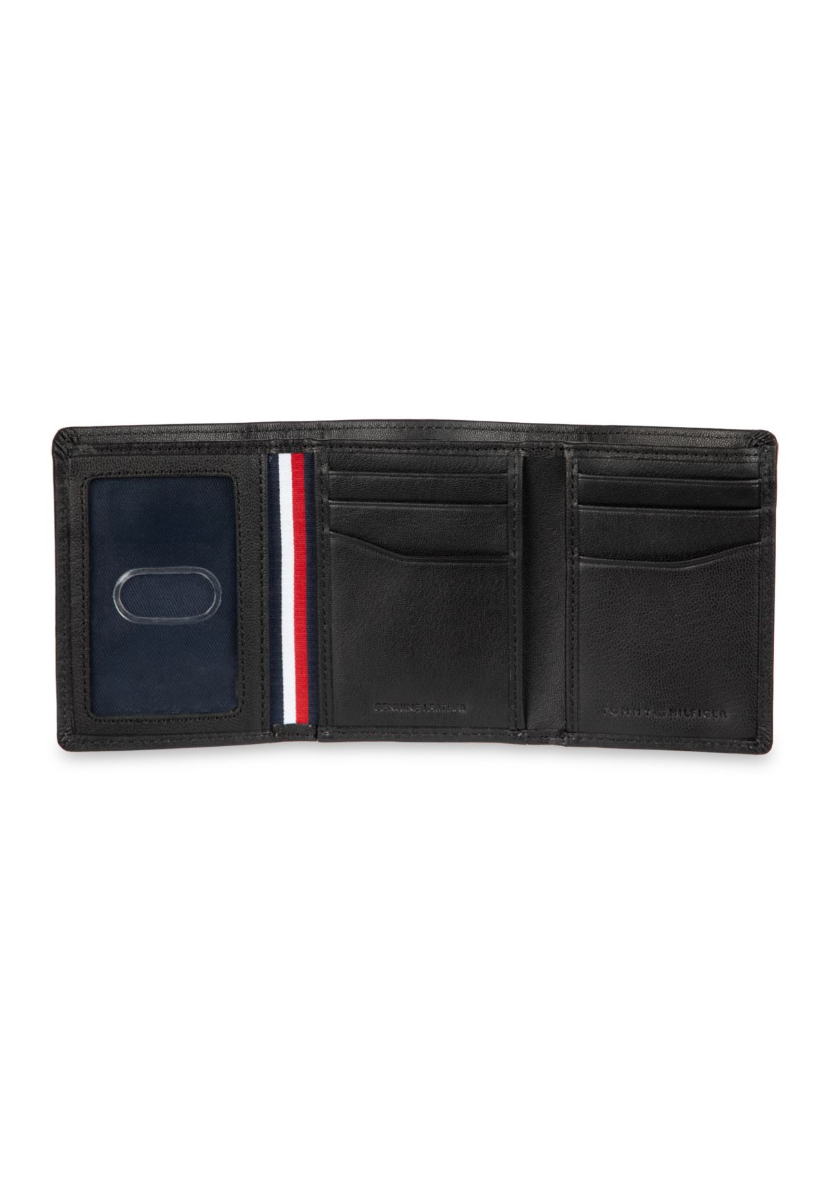 Leather Trifold Wallet with Interior Zipper