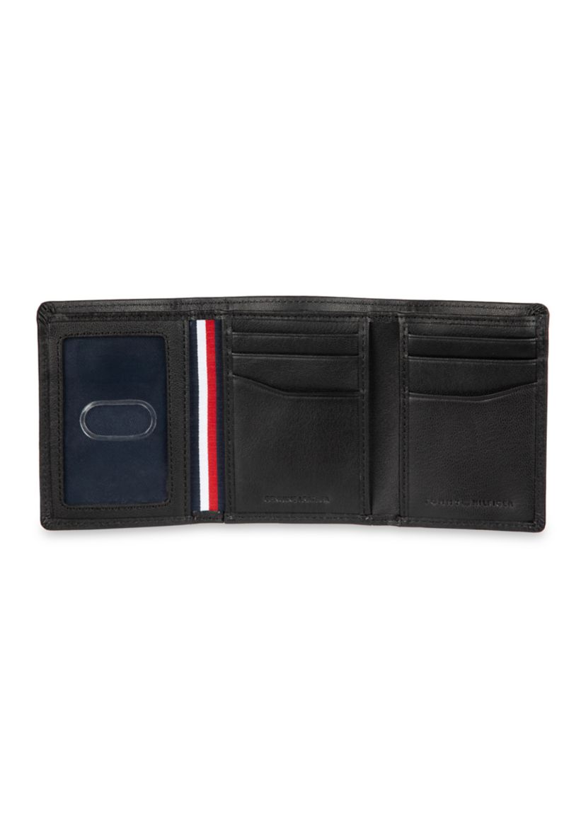 Leather Trifold Wallet with Interior Zipper