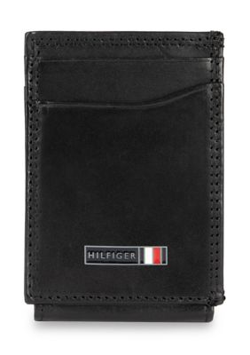 Tommy Hilfiger Men's Genuine Leather Magnetic Slim Front Pocket Wallet
