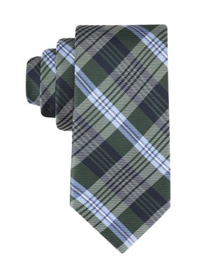 Tommy Hilfiger Men's Grayson Classic Plaid Tie, Green