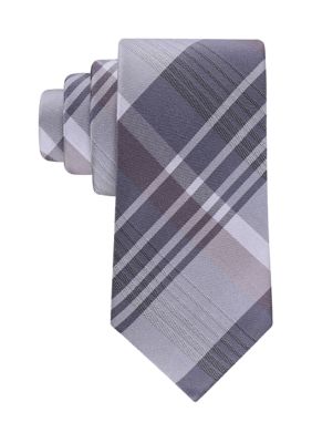 Calvin Klein Men's Doris Plaid Pattern Tie, Purple