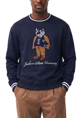 Colosseum Men's NCAA Jackson State Tigers Legacy Tiger Crew Neck Sweatshirt, Navy Blue, 2XL