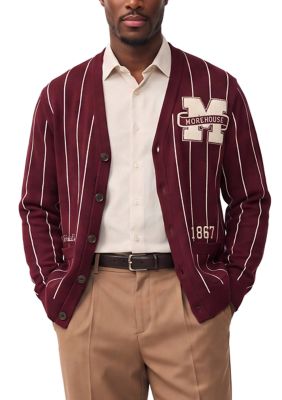 Colosseum Men's NCAA Morehouse Maroon Tigers Pinstripe Varsity Cardigan, XL