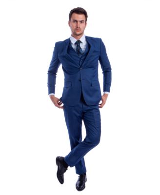 Mens Suits, 3 PC Hybrid Fit, Sharkskin Mens-suit