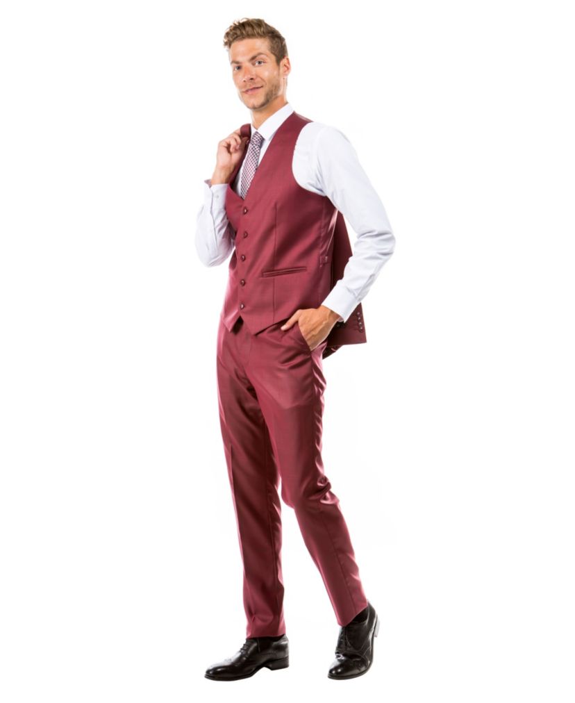 Mens Suits, 3 PC Hybrid Fit, Sharkskin Mens-suit