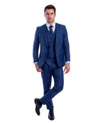 Mens Suits, 3 PC Hybrid Fit, Sharkskin Mens-suit