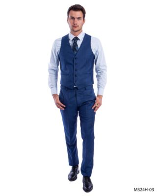 Mens Suits, 3 PC Hybrid Fit, Sharkskin Mens-suit