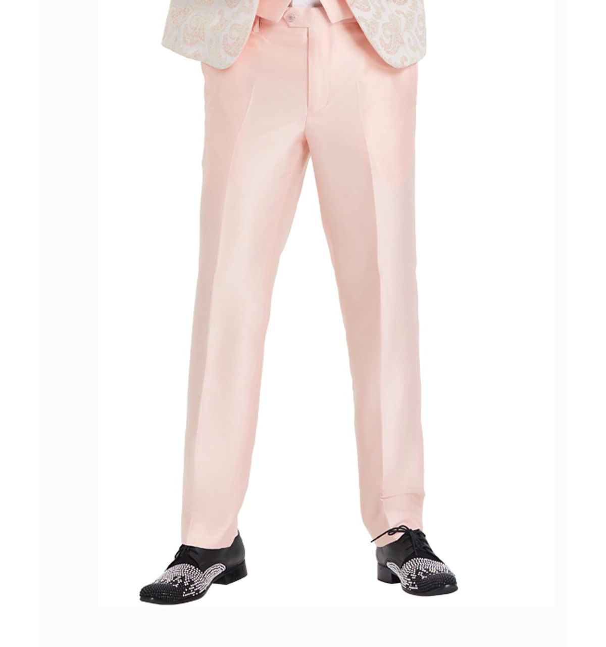 Mens 3 PC Suit Paisley Shawl Suit With Double Breasted Satin Vest & Satin Pants