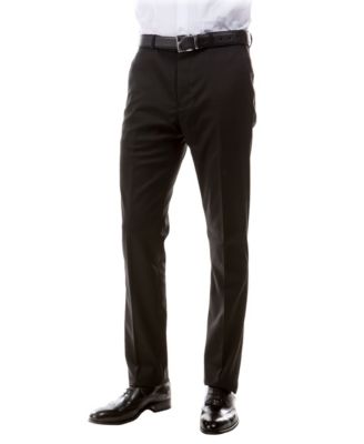 Solid Flat Front Dinner Trousers Suit Separates Dress Pants