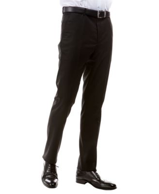 Solid Flat Front Dinner Trousers Suit Separates Dress Pants