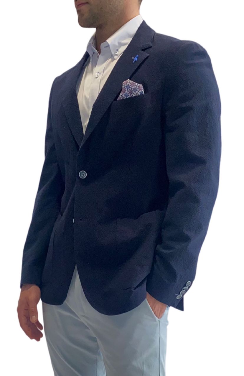 Solid Seersucker Sportcoat