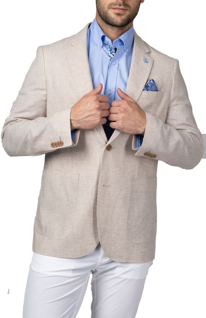 Mini Textured Houndstooth Sportcoat