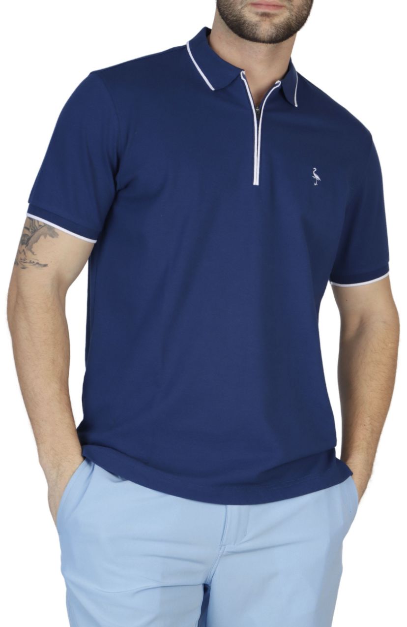 Pique Zipper Polo with Tipping