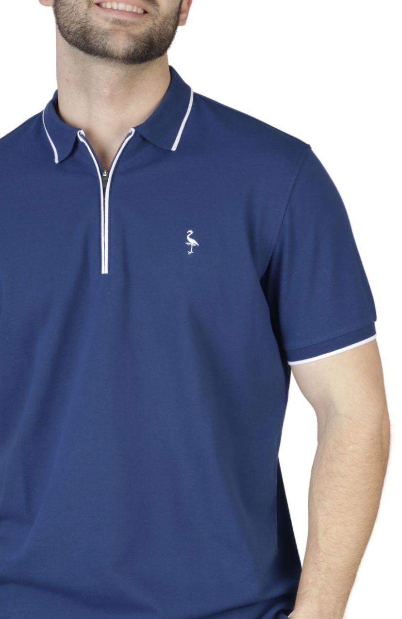 Pique Zipper Polo with Tipping