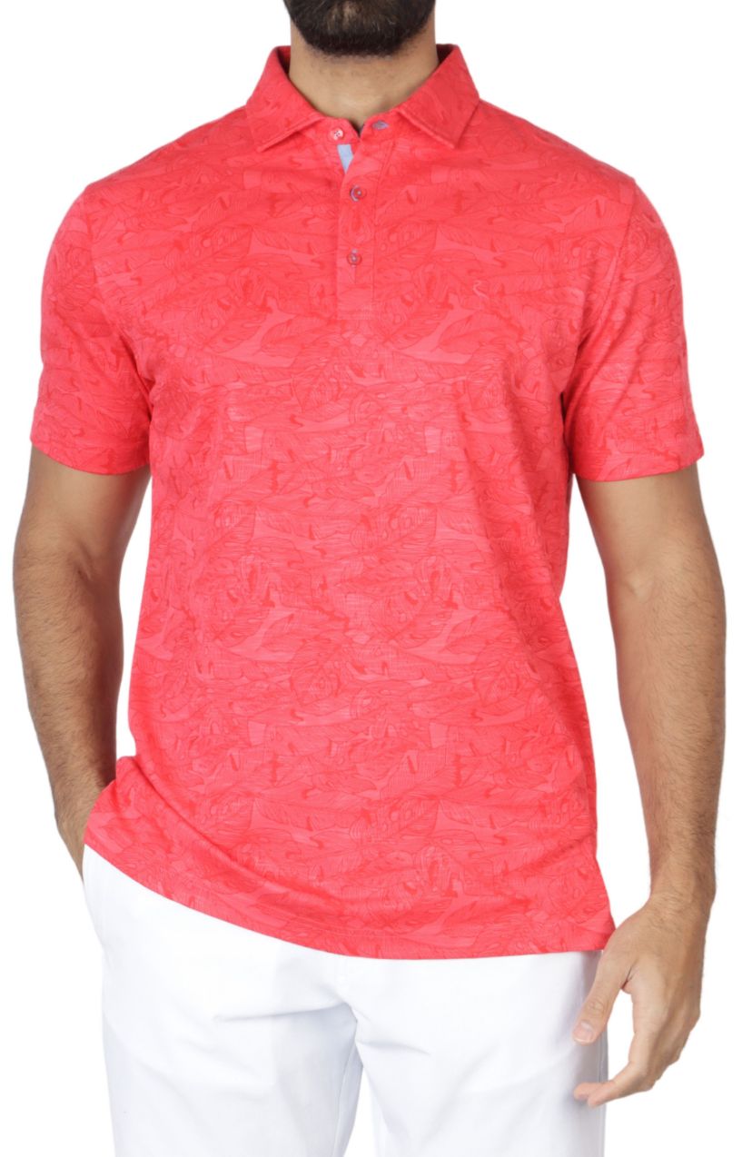 Slub Micro Pique Tonal Floral Printed Polo