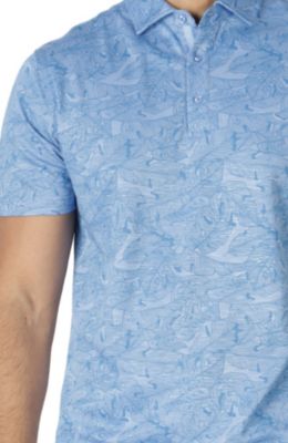 Slub Micro Pique Tonal Floral Printed Polo