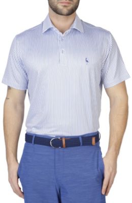 Stripes Performance Polo with Dress Shirt Collar