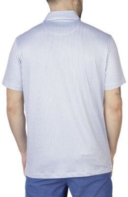 Stripes Performance Polo with Dress Shirt Collar