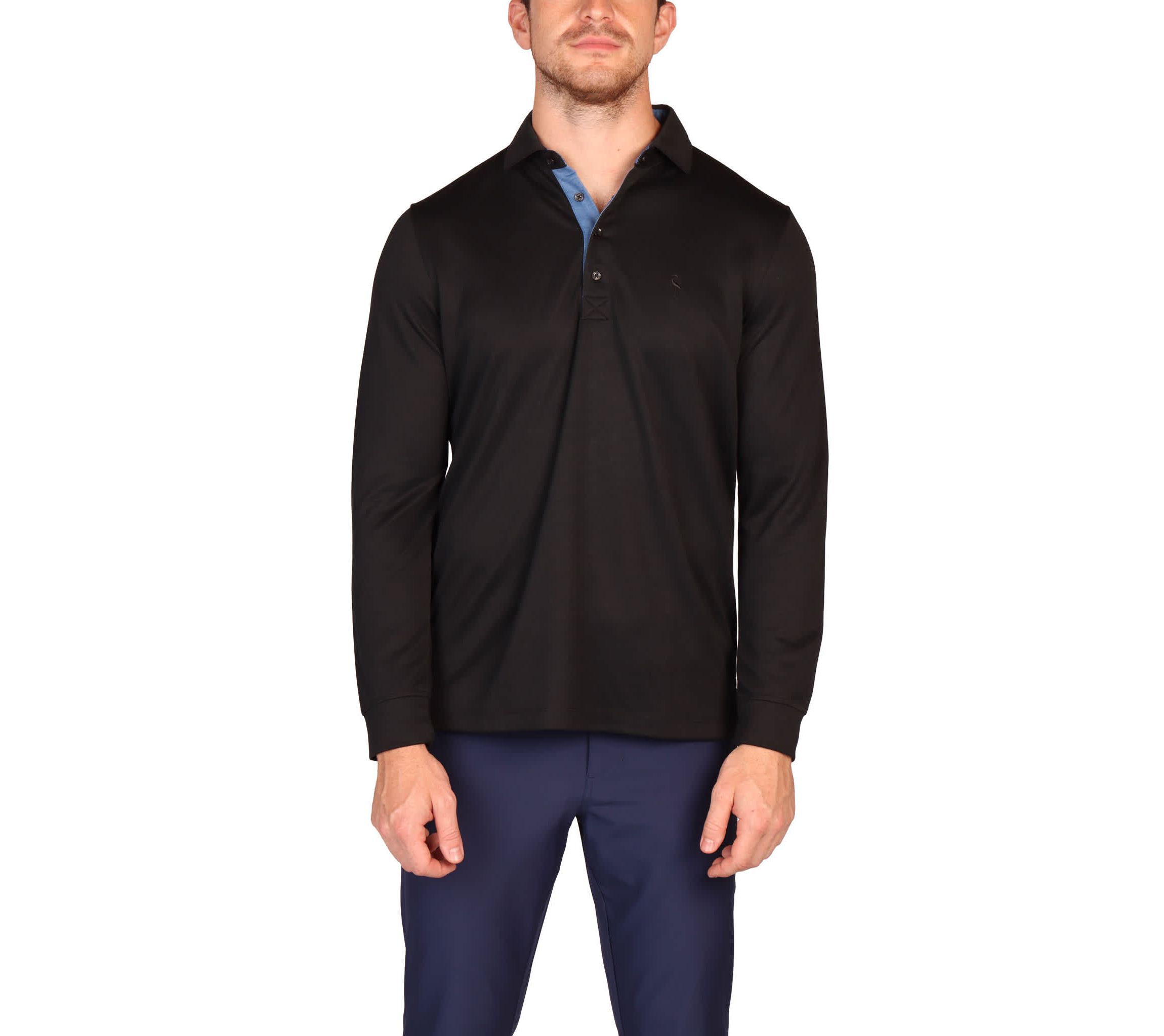 Solid Modal Long Sleeve Polo