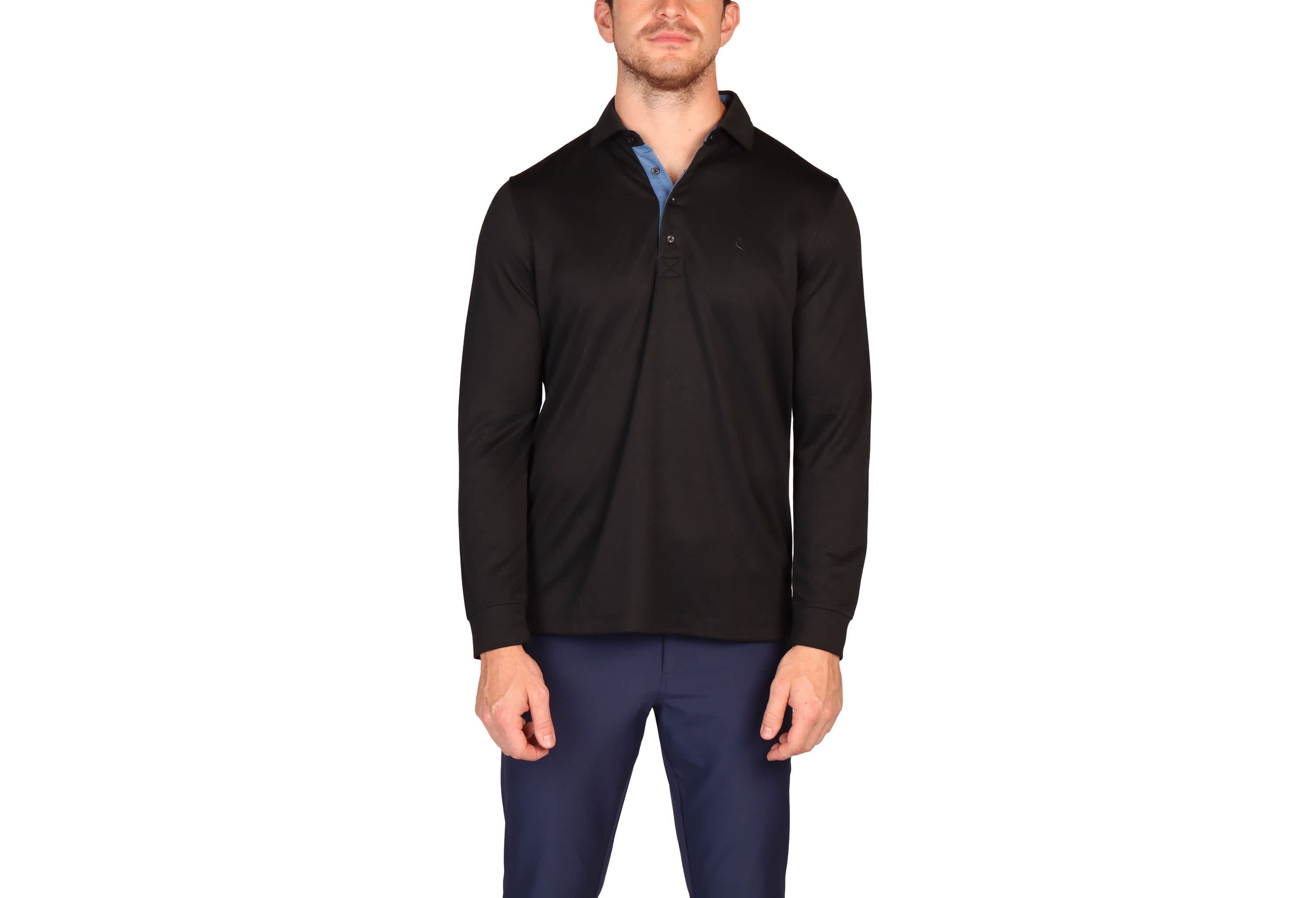 Solid Modal Long Sleeve Polo
