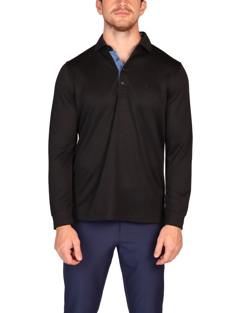 Solid Modal Long Sleeve Polo