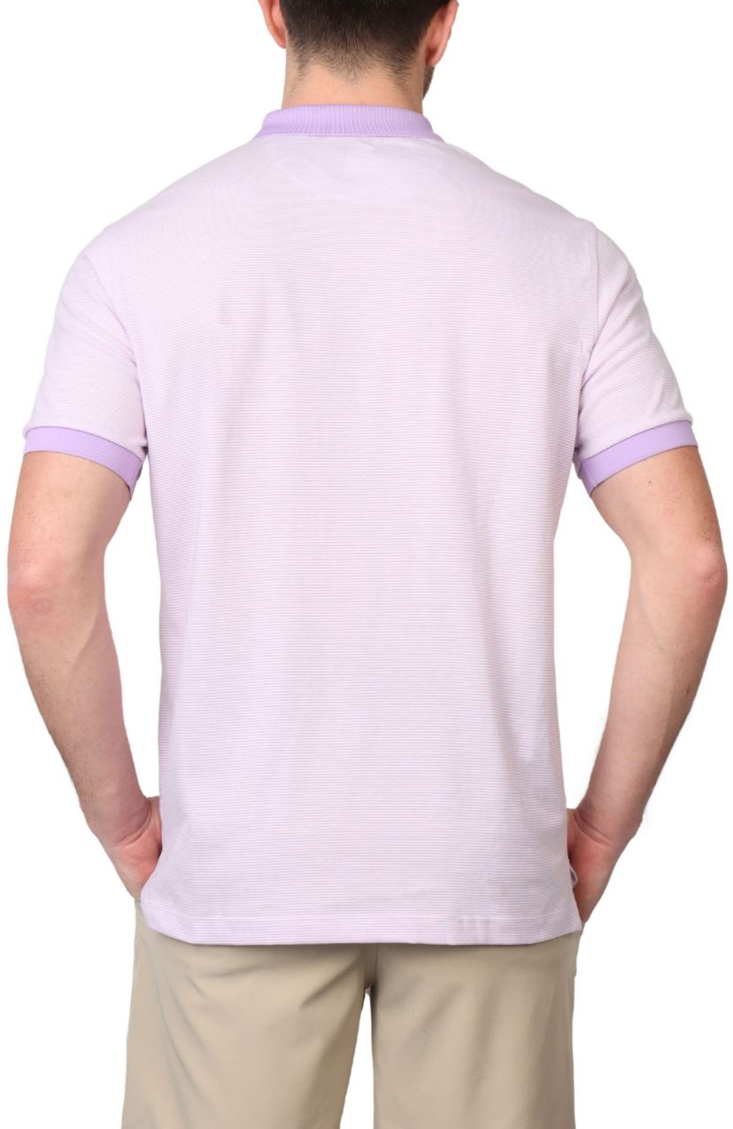 Super Soft Yarn Dye Stripes Slub Polo with Rib Collar
