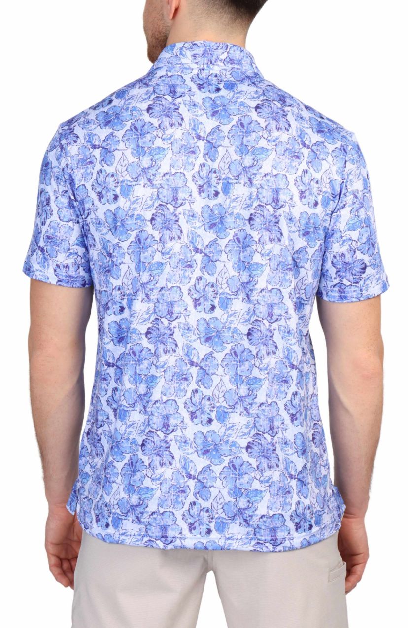 Vintage Hibiscus Printed Performance Polo