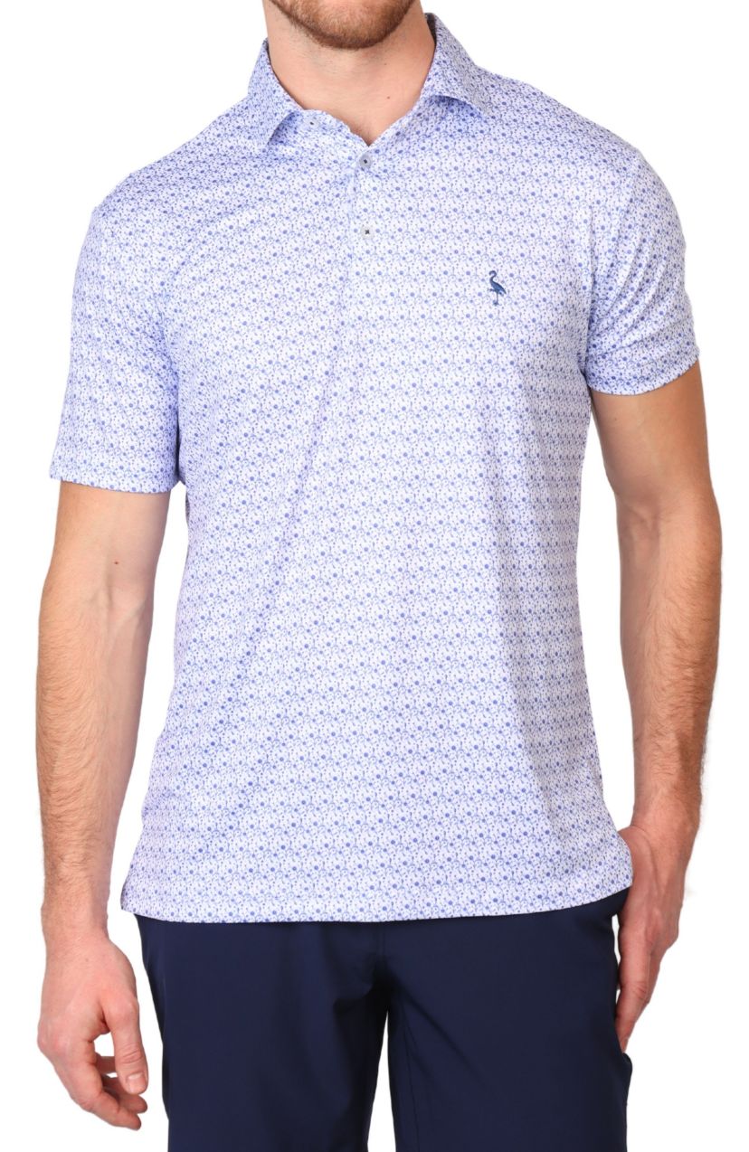 Floral Chain Printed Performance Polo