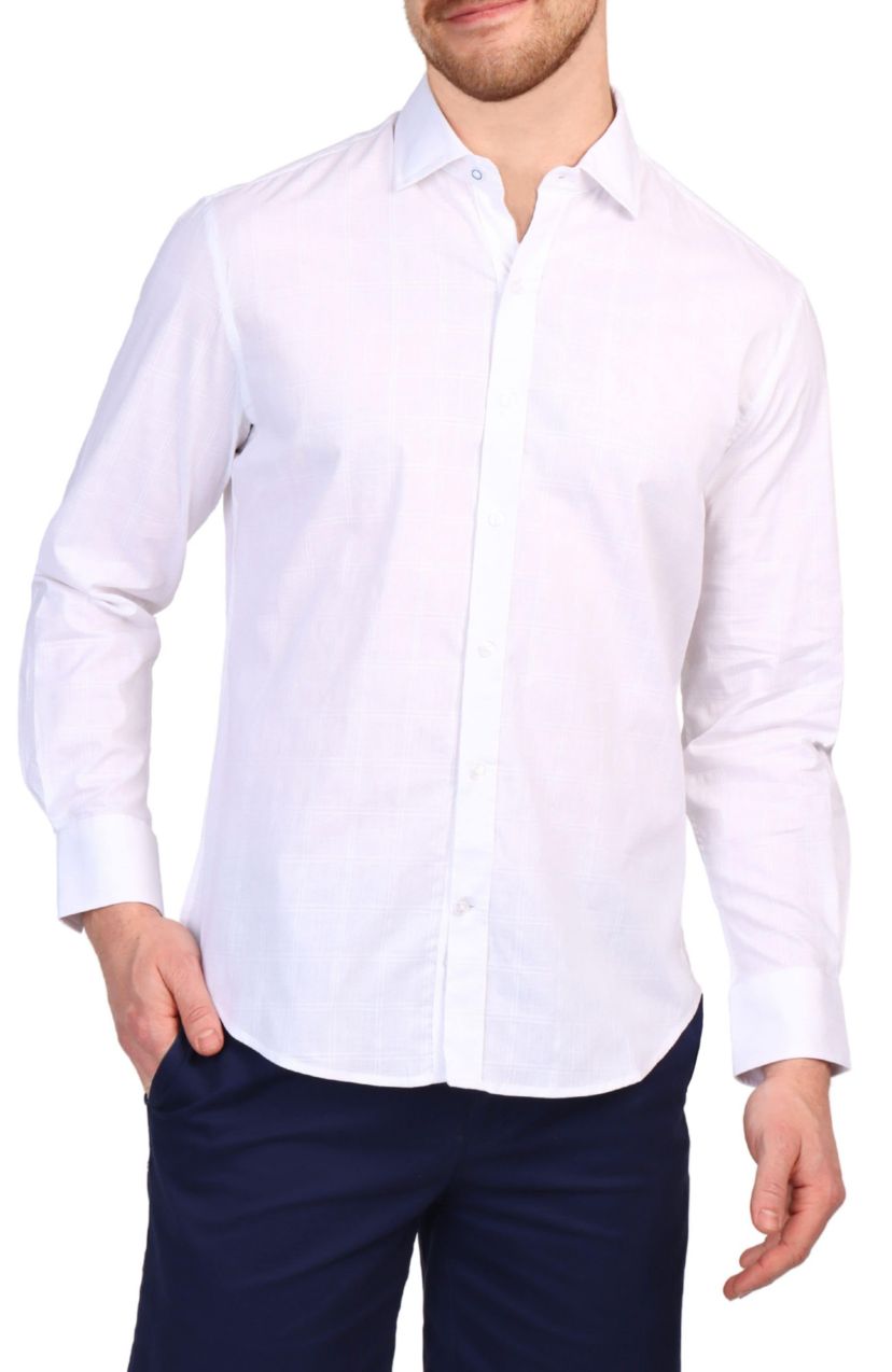 Windowpane Long Sleeve Shirt