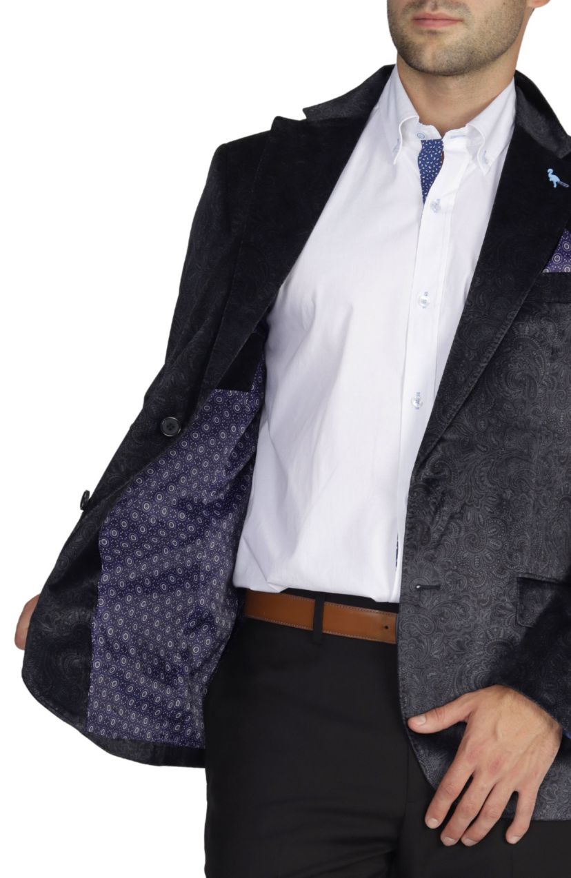 Velvet Paisley Printed Sportcoat
