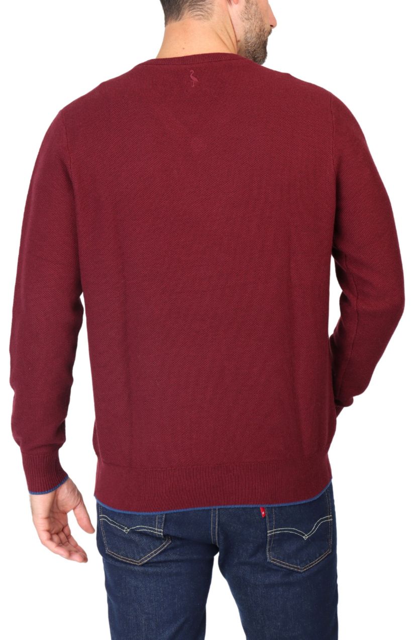 Textured Waffle V-Neck Sweater