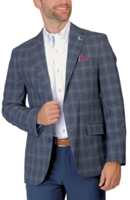 TailorByrd Men's Signature Glen Plaid Sportcoat, Grey, 40 Short