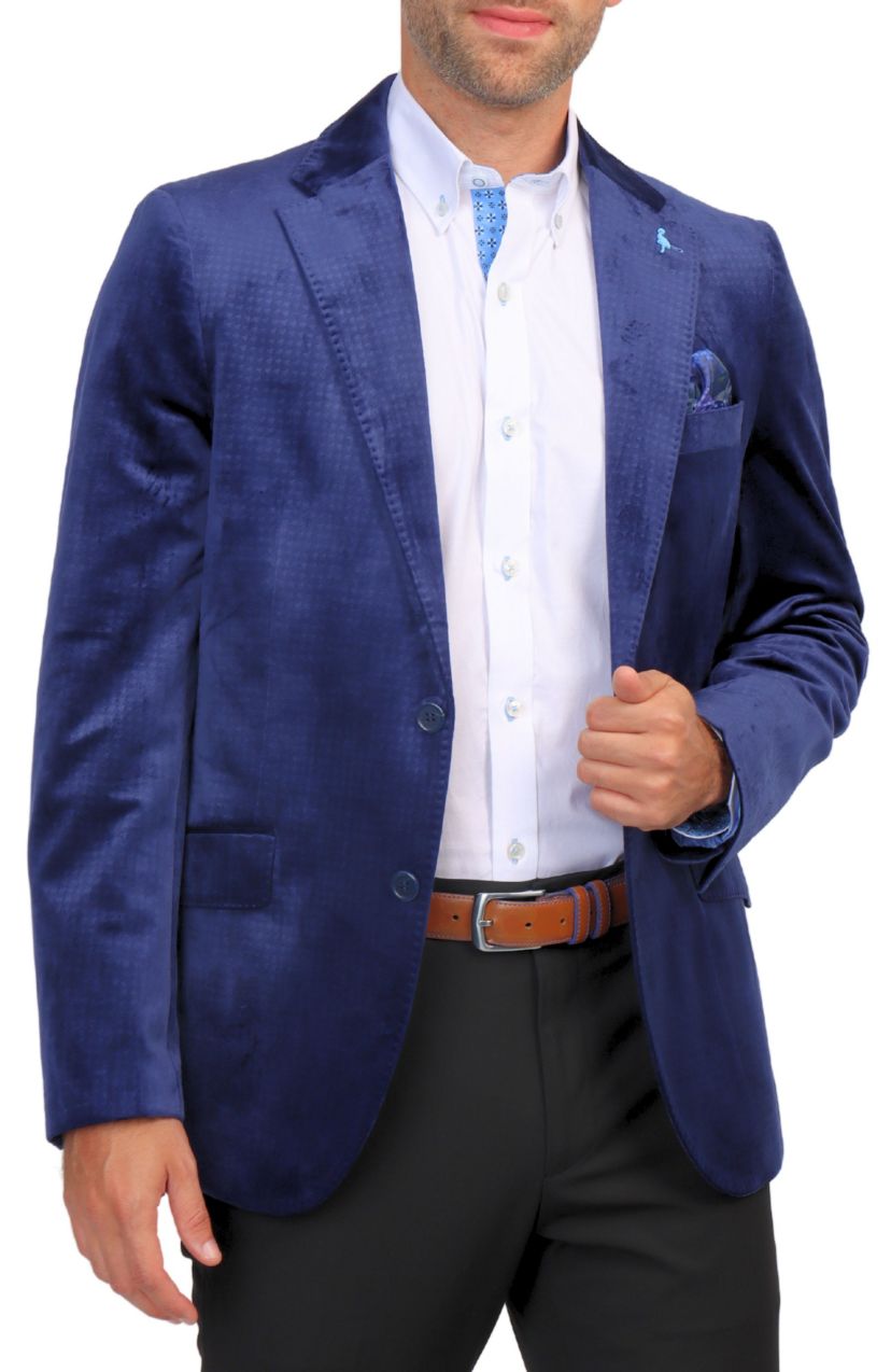 Velvet Embossed Houndstooth Dinner Jacket